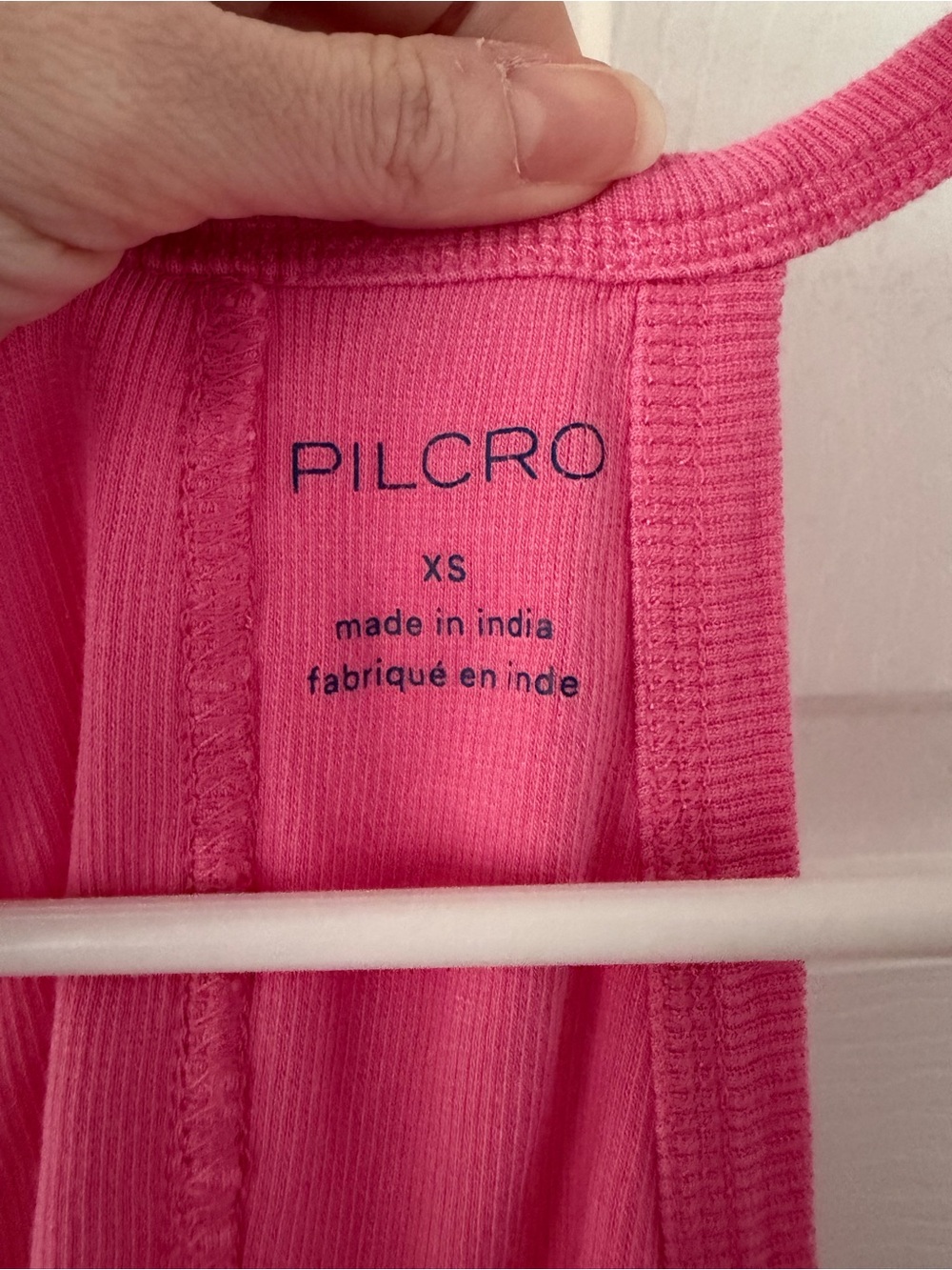 Pilcro Hot Pink Ribbed Tank Top with Button Placket - Picture 2 of 4